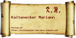 Kaltenecker Mariann névjegykártya