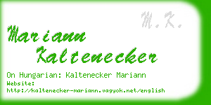 mariann kaltenecker business card